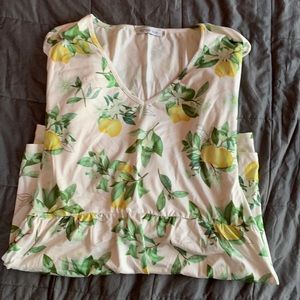 Lemon print baby doll top